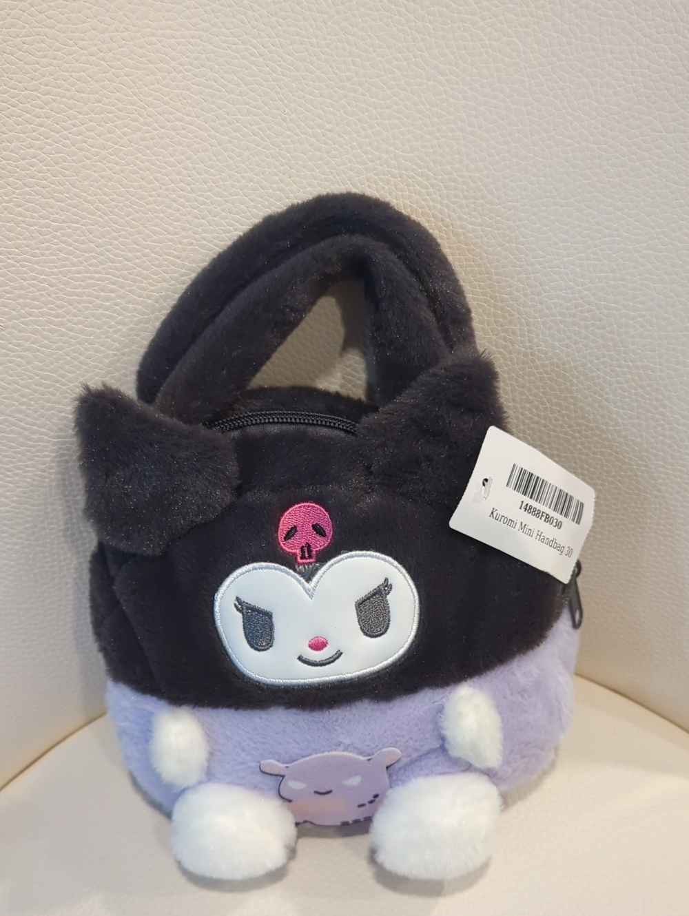 Plush Kids Kuromi Handbag - Black and Lavender